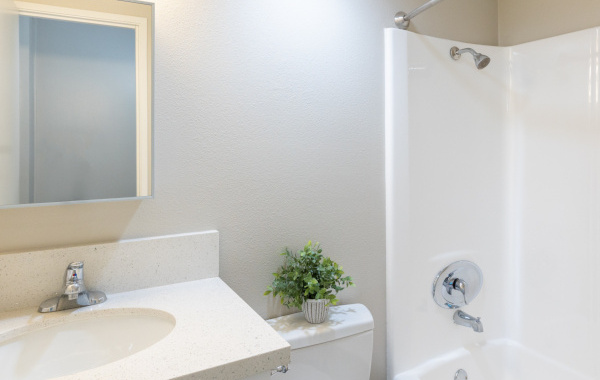 la villa lake apartment bathroom interior